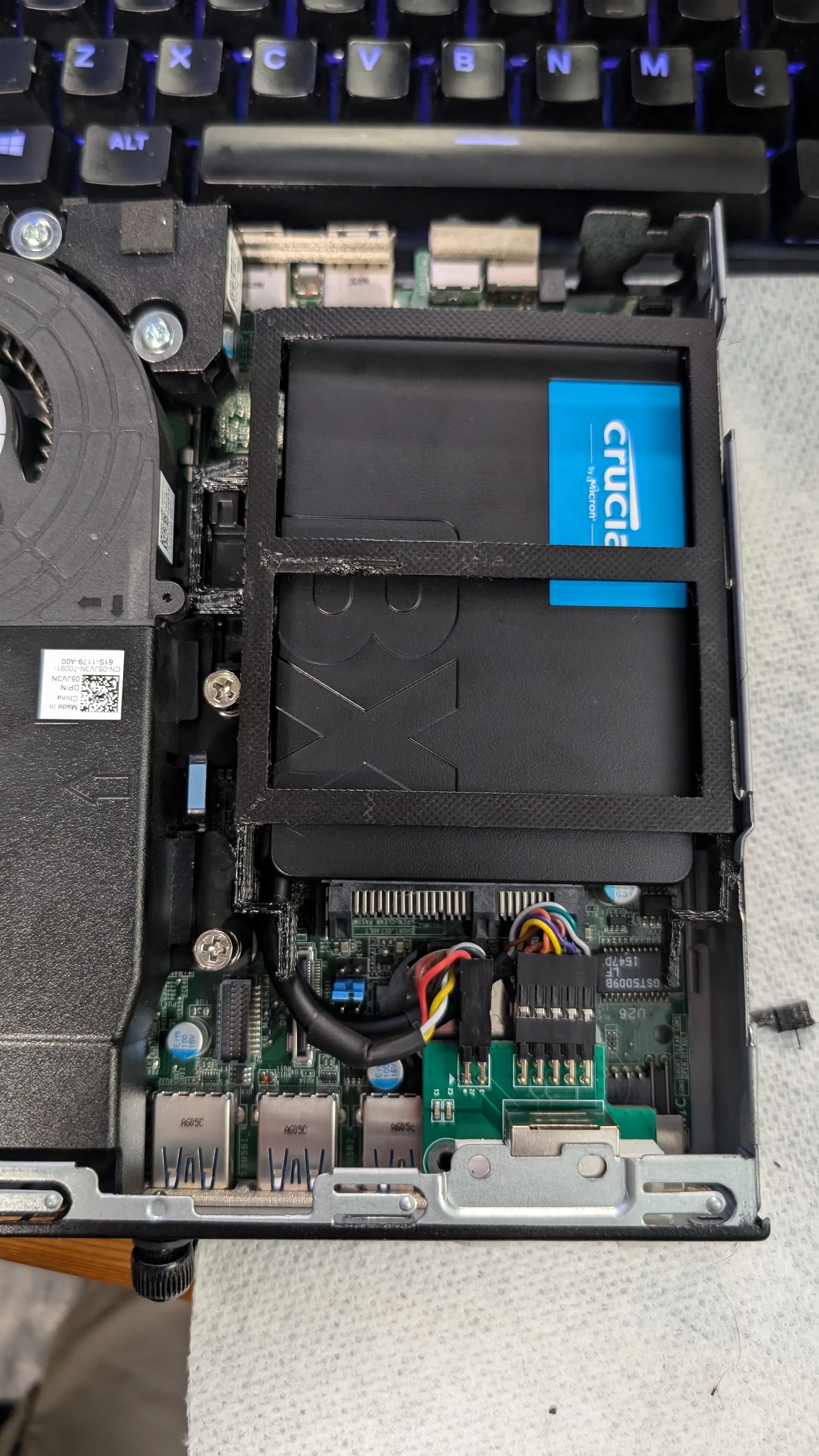 2.5in tray in PETG (Image was taken before new NIC adapters were installed.)