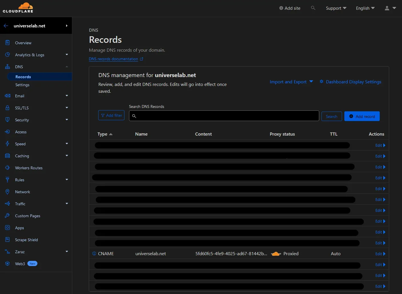Tunnel Entry in DNS Records
