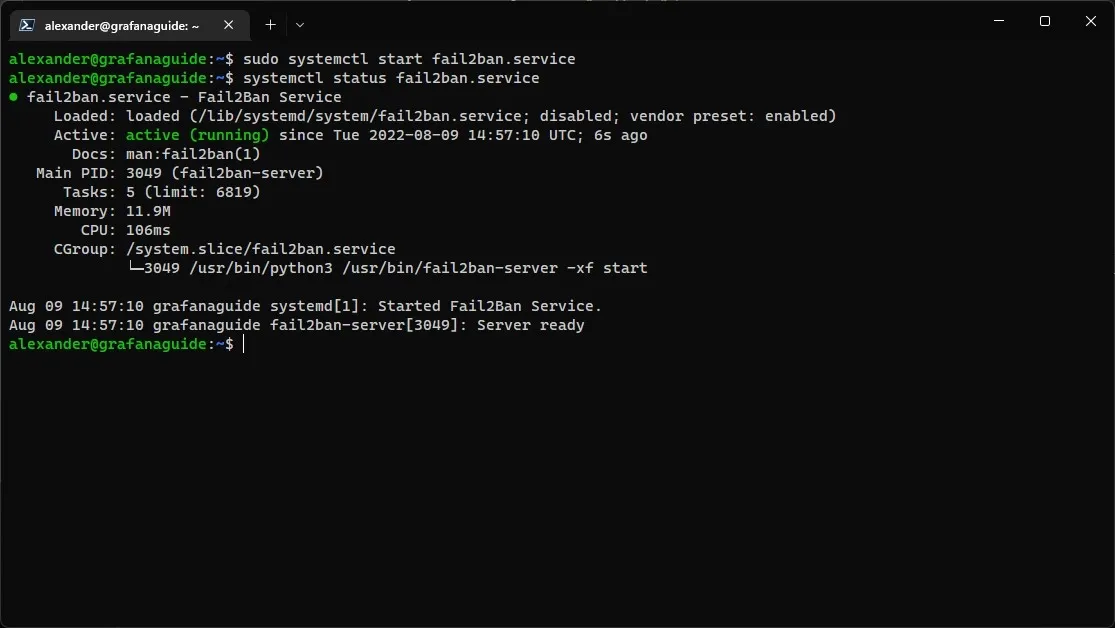 Fail2Ban Service Status