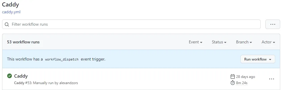 GitHub Actions Tab