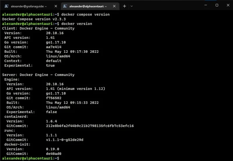 Docker Engine / Compose Version