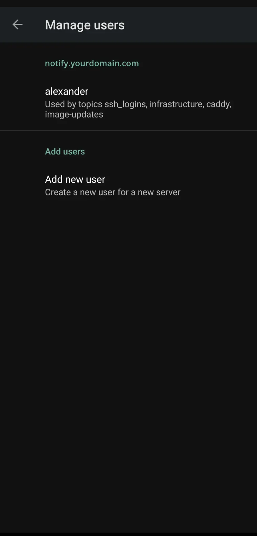 ntfy app users