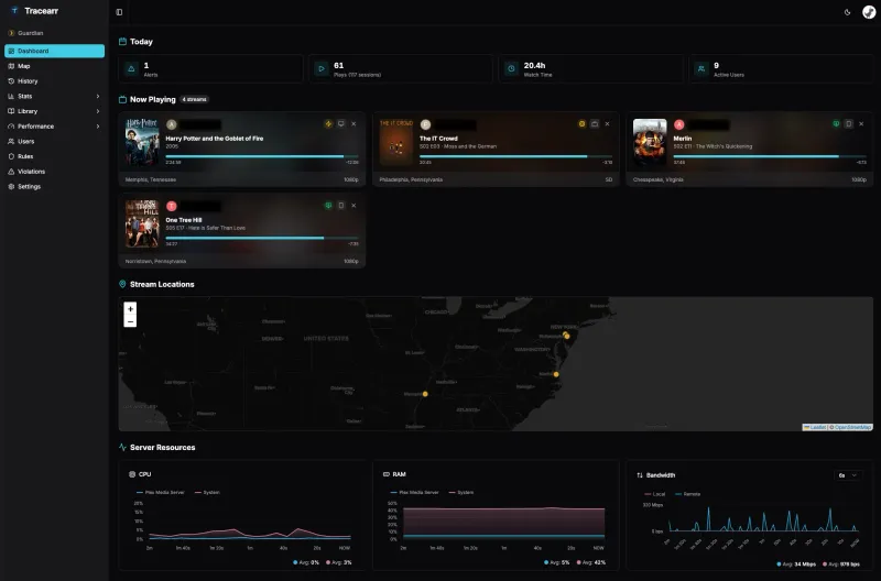 Tracearr Dashboard