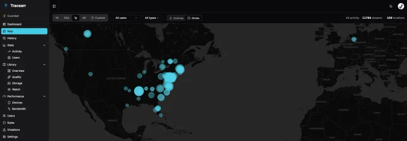 Tracearr Stream Map